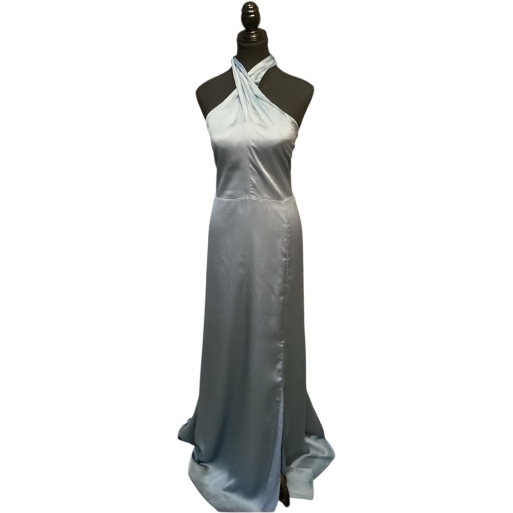 Sophisticated Silver Halter Maxi Dress Plus Size 2X - Picture 10 of 10